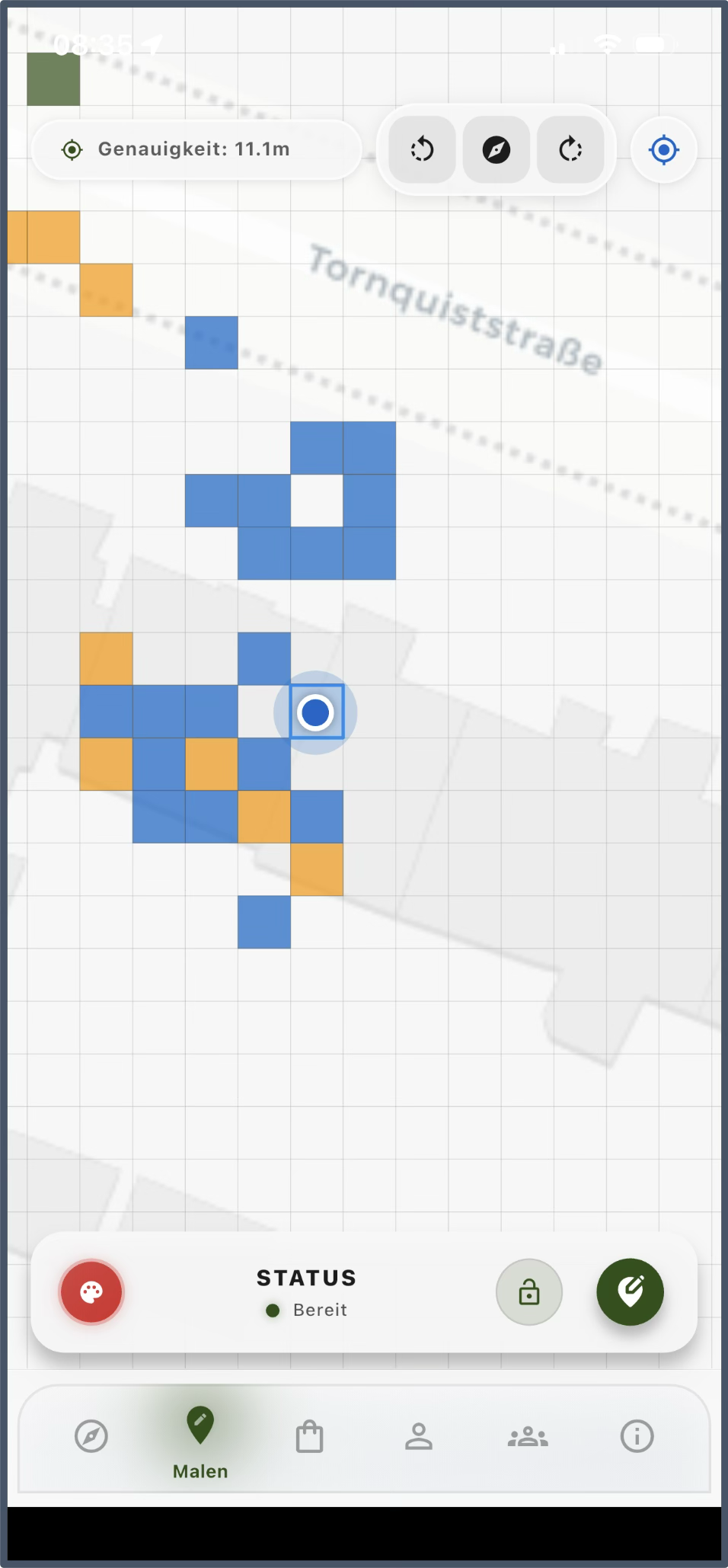 PaintWalk: Paint mode — color tiles on the map